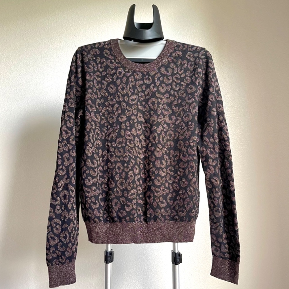 Banana Republic Brown and Black Leopard-Print Sweater